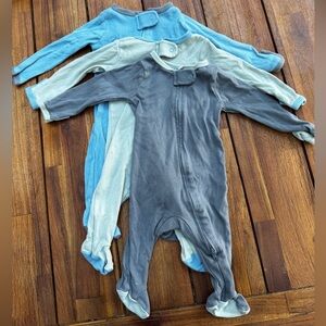 Cozy baby footie One Pieces - Blue, Gray, Cream